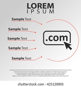 com domain icon. com domain infographics template