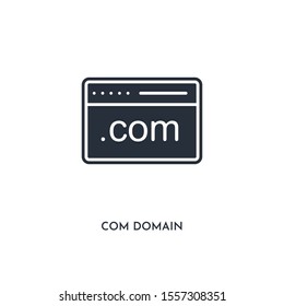 com domain icon. simple element illustration. isolated trendy filled com domain icon on white background. can be used for web, mobile, ui.