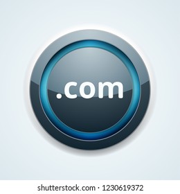 com domain name button illustration
