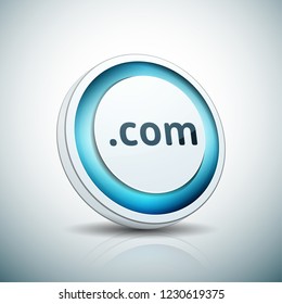com domain name button illustration