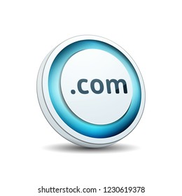com domain name button illustration
