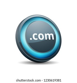 com domain name button illustration