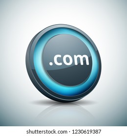 com domain name button illustration