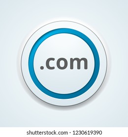 com domain name button illustration