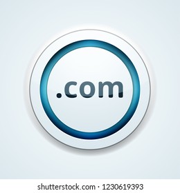 com domain name button illustration