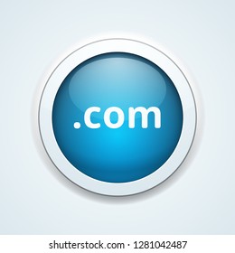 com domain name button illustration