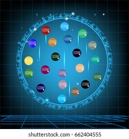 com domain vector, background illustration