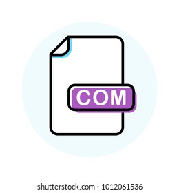COM file format, extension color line icon. Vector illustration