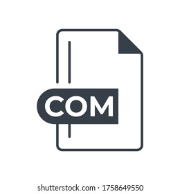 COM File Format Icon. COM extension filled icon.