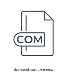 COM File Format Icon. COM extension line icon.