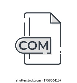 COM File Format Icon. COM extension line icon.