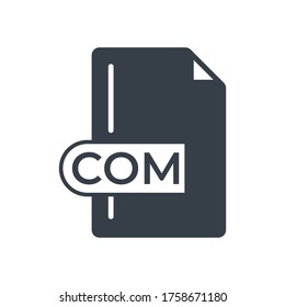 COM File Format Icon. COM extension filled icon.