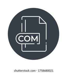 COM File Format Icon. COM extension filled icon.