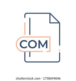 COM File Format Icon. COM extension line icon.