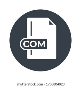 COM File Format Icon. COM extension filled icon.