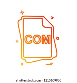 COM file type icon design vector