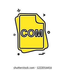 COM file type icon design vector
