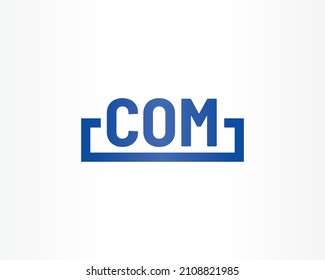 COM icon logo with blue concept design