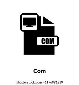 Com icon vector isolated on white background, logo concept of Com sign on transparent background, filled black symbol