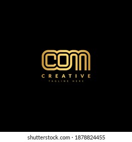 COM Striped Combination Logo. Typography for Company and Business Logo.