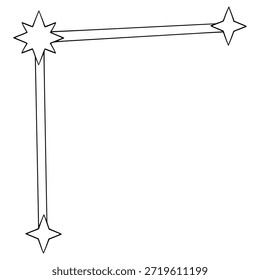Coma Berenices constellation illustration hand drawn outline vector