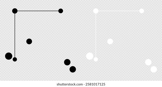 Coma Berenices constellation map set. Vector illustration.