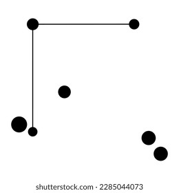 Coma Berenices constellation map. Vector illustration.