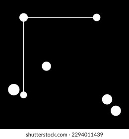 Coma Berenices constellation map. Vector illustration.