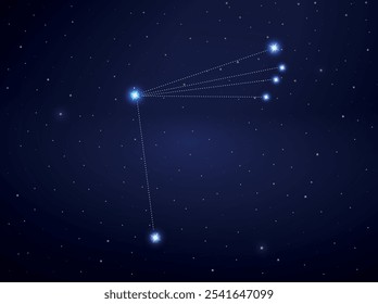 Coma berenices constellation in night sky