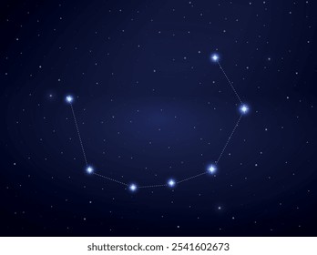 Coma borealis constellation in night sky