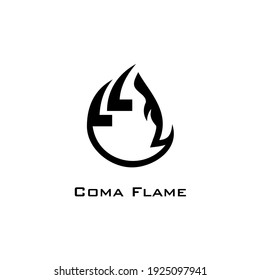 Coma Flame Logo Inspiration Minimalist