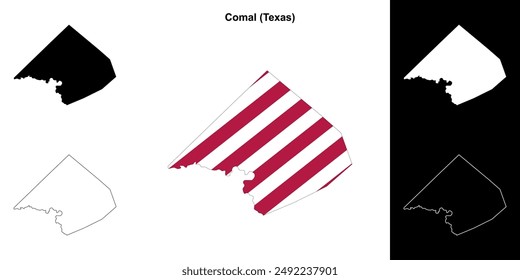 Comal County (Texas) outline map set