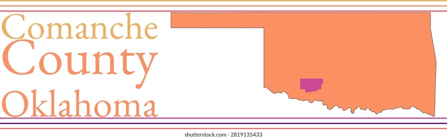 Comanche County Oklahoma Highlighted on State Map