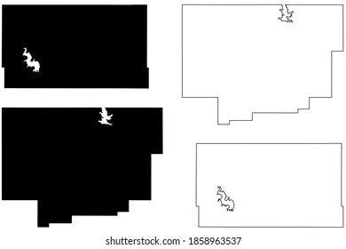 Comanche and Custer County, Oklahoma State (U.S. county, United States of America, USA, U.S., US) map vector illustration, scribble sketch map