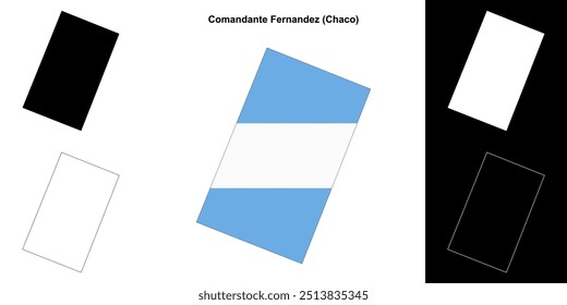 Comandante Fernandez department (Chaco) outline map set