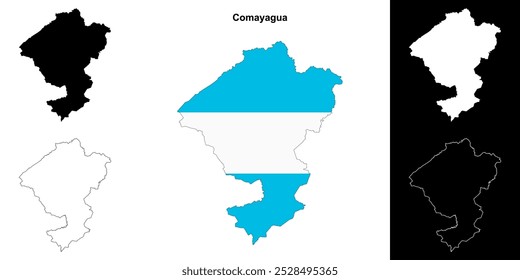 Comayagua department outline map set