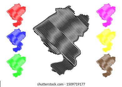 Comayagua Department (Republic of Honduras, Departments of Honduras) map vector illustration, scribble sketch Comayagua map