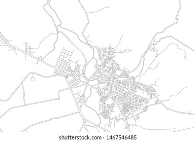 Comayagua, Comayagua, Honduras, bright outlined vector map with bigger and minor roads and streets created for infographic backgrounds.