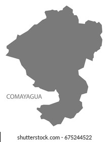 Comayagua Honduras map grey illustration silhouette