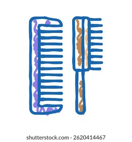 acessório pente ícone doodle esboço vetor. pente sinal acessório. símbolo isolado ilustração