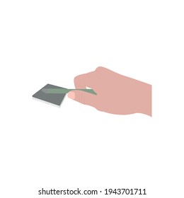 Comb for animals in hand isolated on white background. Vector illustration.
