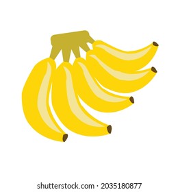 ein Kamm aus Bananen auf weißem Hintergrund