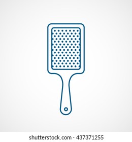 Comb Blue Line Icon On White Background