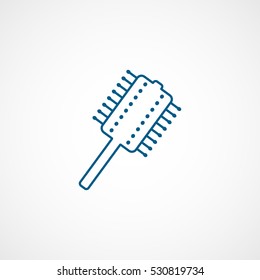 Comb Blue Line Icon On White Background