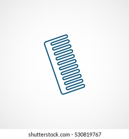 Comb Blue Line Icon On White Background
