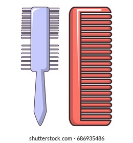 Comb brush icon. Cartoon illustration of comb brush vector icon for web design