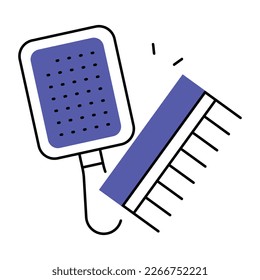 Comb brush linear style icon 