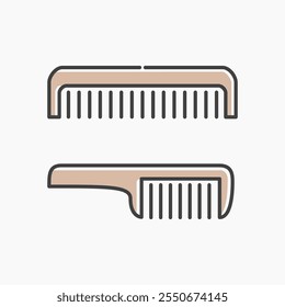 Comb cartoon flat line art. Illustration of Comb, perfect for needs related to beauty, barber, care, hair, and more.