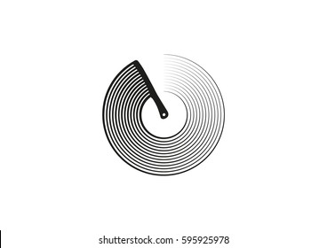 Comb circle icon logo vector design on white background