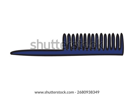 Comb classic grooming accessory. Vector illustration.